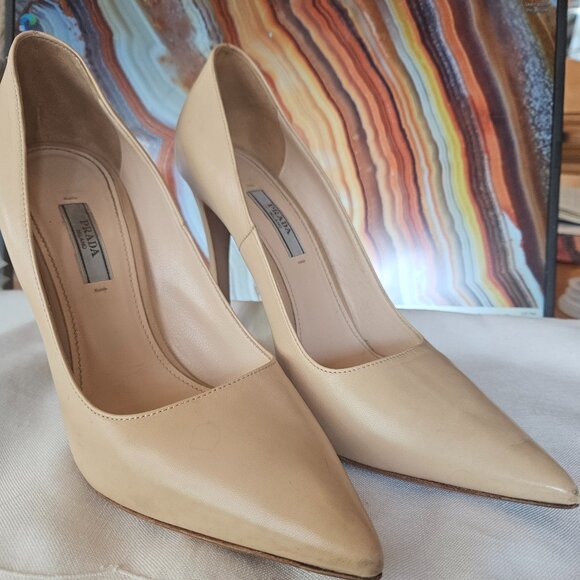 Prada Beige Heels - Picture 1 of 5